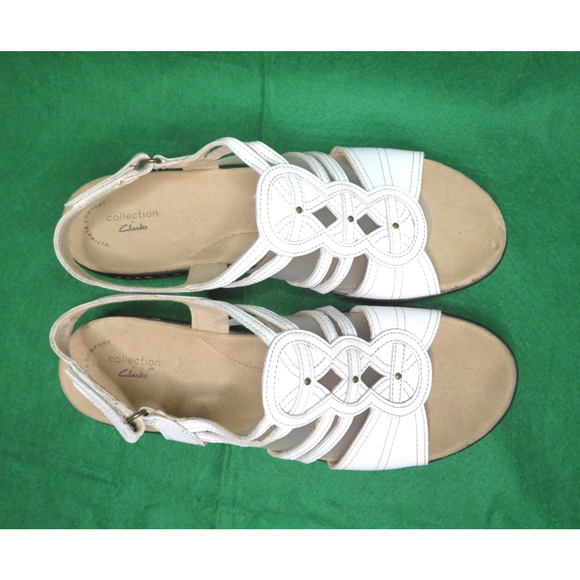 Clarks Leisa Janna Womens White Leather Sandal Gladiator Comfort Size 12 M - NEW - Picture 8 of 12